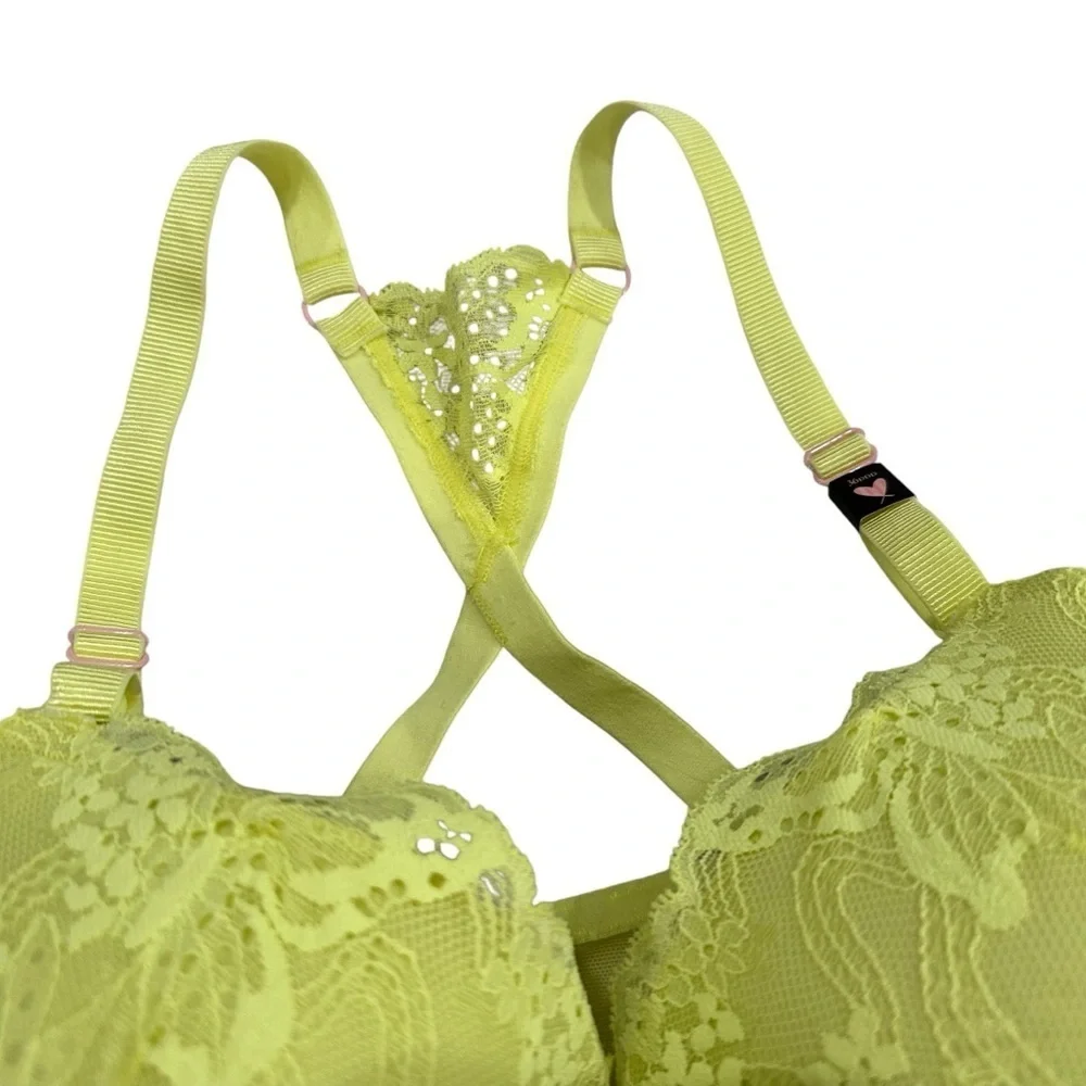 Victoria’s Secret The sexy tee 36DDD Lightly padded Bra Yellow Lace Floral
